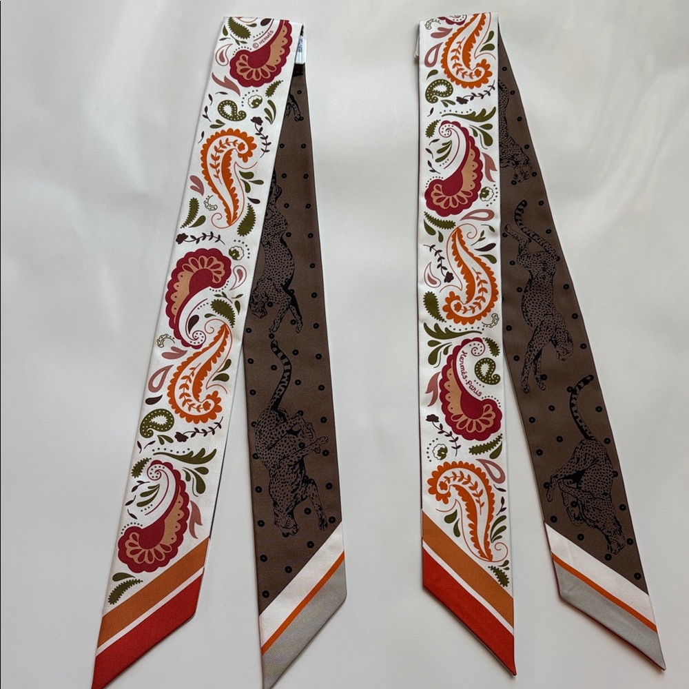 New with tag pair Hermes twillys guepards bandana